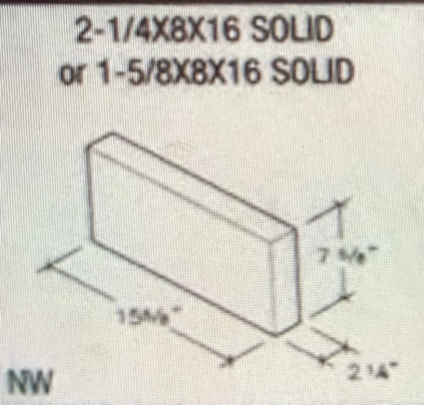 NW Block Cap Solid 2-1/4x8x16